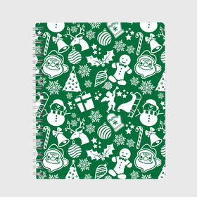 Тетрадь с принтом С Новым Годом и Рождеством! в Ухте, 100% бумага | 48 листов, плотность листов — 60 г/м2, плотность картонной обложки — 250 г/м2. Листы скреплены сбоку удобной пружинной спиралью. Уголки страниц и обложки скругленные. Цвет линий — светло-серый
 | 