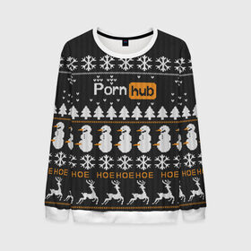 Мужской свитшот 3D с принтом Christmas PornHub в Ухте, 100% полиэстер с мягким внутренним слоем | круглый вырез горловины, мягкая резинка на манжетах и поясе, свободная посадка по фигуре | 