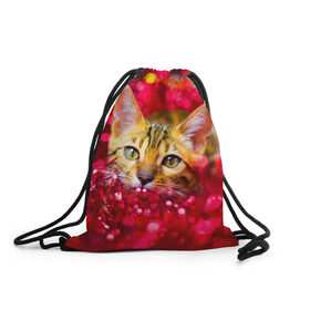Рюкзак-мешок 3D с принтом КОТИК в Ухте, 100% полиэстер | плотность ткани — 200 г/м2, размер — 35 х 45 см; лямки — толстые шнурки, застежка на шнуровке, без карманов и подкладки | 