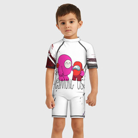 Детский купальный костюм 3D с принтом Among Us Friend (Z) в Ухте, Полиэстер 85%, Спандекс 15% | застежка на молнии на спине | Тематика изображения на принте: among us | among us 2 | amongus | fortegreen | impostor | innersloth | medbay | аманг ас | амонгас | амонгус | импостор | клан шляпок | предатель | самозванец | среди нас