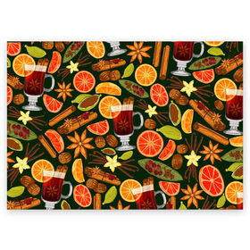 Поздравительная открытка с принтом Рождественский Глинтвейн в Ухте, 100% бумага | плотность бумаги 280 г/м2, матовая, на обратной стороне линовка и место для марки
 | 