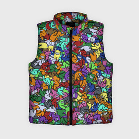 Женский жилет утепленный 3D с принтом Among Us Overload в Ухте,  |  | Тематика изображения на принте: амонг | амонгас | ас | игра | куча | паттерн | персонажи