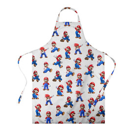 Фартук 3D с принтом Mario в Ухте, 100% полиэстер | общий размер — 65 х 85 см, ширина нагрудника — 26 см, горловина — 53 см, длина завязок — 54 см, общий обхват в поясе — 173 см. Принт на завязках и на горловине наносится с двух сторон, на основной части фартука — только с внешней стороны | mario | mario brothers | old game | retro game | super mario | super mario bros | super mario odyssey | водопроводчик | девочкам | детям | классика | мальчикам | марио | персонажи игр | рабочий | ретро игры | старые игры | супер ма