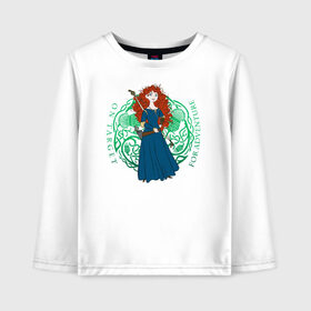 Детский лонгслив хлопок с принтом On Target For Adventure в Ухте, 100% хлопок | круглый вырез горловины, полуприлегающий силуэт, длина до линии бедер | Тематика изображения на принте: brave | merida | pixar | vdzabma | мерида | пиксар | храбрая | храбрая сердцем