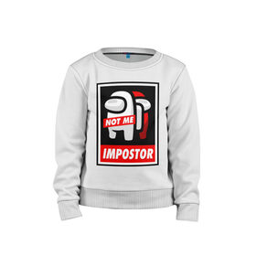 Детский свитшот хлопок с принтом AMONG US IMPOSTOR в Ухте, 100% хлопок | круглый вырез горловины, эластичные манжеты, пояс и воротник | among us | imposter | impostor | impostor among us | амонг ас | импостор | разноцветные космонавты