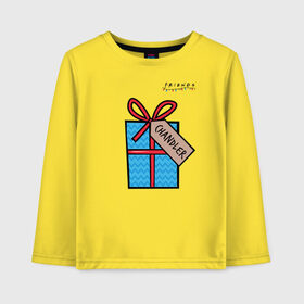 Детский лонгслив хлопок с принтом Friends. Подарок Chandler в Ухте, 100% хлопок | круглый вырез горловины, полуприлегающий силуэт, длина до линии бедер | christmas | friends | gift | monica | vdkarsve | xmas | друзья | новый год | подарок | сериал