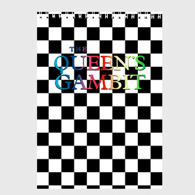 Скетчбук с принтом THE QUEENS GAMBIT в Ухте, 100% бумага
 | 48 листов, плотность листов — 100 г/м2, плотность картонной обложки — 250 г/м2. Листы скреплены сверху удобной пружинной спиралью | beth harmon | chess | queens gambit | the queens gambit | аня тейлор джой | бет хармон | нетфликс | ход королевы | шахматы