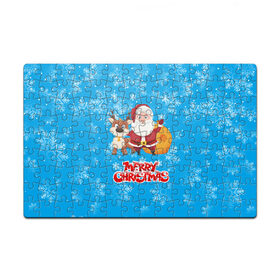 Пазл магнитный 126 элементов САНТА С ОЛЕНЕМ: в Ухте, полимерный материал с магнитным слоем | 126 деталей, размер изделия —  180*270 мм |