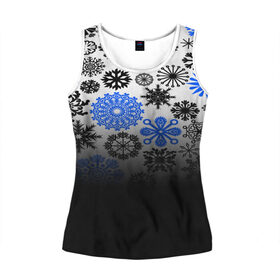 Женская майка 3D с принтом Winter Snow в Ухте, 100% полиэстер | круглая горловина, прямой силуэт, длина до линии бедра | christmas зима | new year | winter | новогодний | новый год | рождество | текстура | украшение