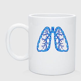 Кружка с принтом Легкие в Ухте, керамика | объем — 330 мл, диаметр — 80 мм. Принт наносится на бока кружки, можно сделать два разных изображения | air | blue | breathe | lungs | organ | oxygen | wings | воздух | дышать | кислород | крылья | легкие | орган