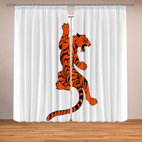 Фотошторы тигр: в Ухте, Блэкаут (светозащита 90%) / Габардин (светозащита 40% | 2 полотна шириной по 145 см; Высота 200-300 см; Крепление: шторная лента (на крючки); | beautiful tiger | tiger | красивый тигр | тигр