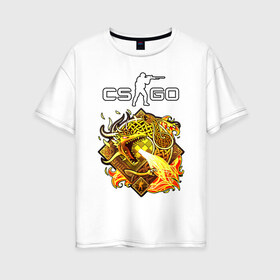 Женская футболка хлопок Oversize CS GO DRAGON LORE: в Ухте, 100% хлопок | свободный крой, круглый ворот, спущенный рукав, длина до линии бедер
 | cs go | cs going | кс го | кс го кейс | кс го скин | скачивать кс. | скины cs go
