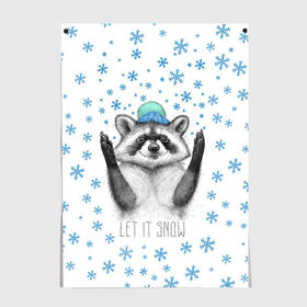 Постер Новогодний Енот: в Ухте, 100% бумага
 | бумага, плотность 150 мг. Матовая, но за счет высокого коэффициента гладкости имеет небольшой блеск и дает на свету блики, но в отличии от глянцевой бумаги не покрыта лаком |