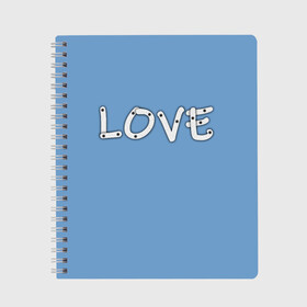 Тетрадь с принтом LOVE в Ухте, 100% бумага | 48 листов, плотность листов — 60 г/м2, плотность картонной обложки — 250 г/м2. Листы скреплены сбоку удобной пружинной спиралью. Уголки страниц и обложки скругленные. Цвет линий — светло-серый
 | love | буквы | люблю | любовь | надпись | я люблю