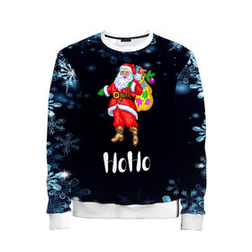 Детский свитшот 3D с принтом Санта Клаус в Ухте, 100% полиэстер | свободная посадка, прямой крой, мягкая тканевая резинка на рукавах и понизу свитшота | 