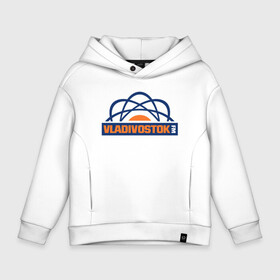 Детское худи Oversize хлопок с принтом Vladivostok FM в Ухте, френч-терри — 70% хлопок, 30% полиэстер. Мягкий теплый начес внутри —100% хлопок | боковые карманы, эластичные манжеты и нижняя кромка, капюшон на магнитной кнопке | grand theft auto | gta | vladivostok fm | владивосток фм | гта | логотип | радиостанция