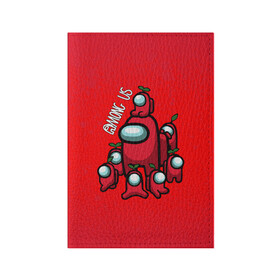 Обложка для паспорта матовая кожа с принтом AMONG US в Ухте, натуральная матовая кожа | размер 19,3 х 13,7 см; прозрачные пластиковые крепления | among us | impostor | амонг ас | игра | космический | космический корабль | космонавт | космос | мем | предатель | среди нас | экшен