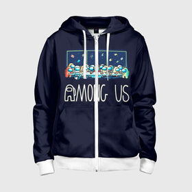 Детская толстовка 3D на молнии с принтом Among Us | Обсуждение в Ухте, 100% полиэстер |  манжеты и пояс оформлены широкой мягкой резинкой, двухслойный капюшон со шнурком для регулировки, спереди карманы и застежка-молния
 | among | among us | among us imposter | among us impostor | among us импостер | among us импостор | among us космос | амонг ас | новогодний among us
