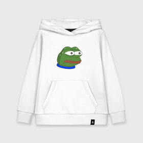 Детская толстовка хлопок с принтом Pepe MonkaS в Ухте, 100% хлопок | Круглый горловой вырез, эластичные манжеты, пояс, капюшен | monkas | pepe | испуг | лягушка | мем | пепе | эмоут