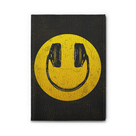 Обложка для автодокументов Наушники Смайл: в Ухте, натуральная кожа |  размер 19,9*13 см; внутри 4 больших “конверта” для документов и один маленький отдел — туда идеально встанут права | люблю музыку | музыка | наушники | смайл | улыбка | эмодзи