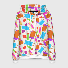 Мужская толстовка 3D с принтом Мороженое в Ухте, 100% полиэстер | двухслойный капюшон со шнурком для регулировки, мягкие манжеты на рукавах и по низу толстовки, спереди карман-кенгуру с мягким внутренним слоем. | десерт | мороженое | сладкий лед | фруктовый лед | эскимо