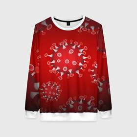 Женский свитшот 3D с принтом Вирусяка в Ухте, 100% полиэстер с мягким внутренним слоем | круглый вырез горловины, мягкая резинка на манжетах и поясе, свободная посадка по фигуре | coronavirus | covid | вирус | ковид | коронавирус