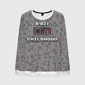 Мужской свитшот 3D с принтом 8-bit childhood в Ухте, 100% полиэстер с мягким внутренним слоем | круглый вырез горловины, мягкая резинка на манжетах и поясе, свободная посадка по фигуре | 8 bit | 8 бит | sega | sega master system | джойстик | сега