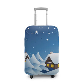 Чехол для чемодана 3D Новогодняя ночь: в Ухте, 86% полиэфир, 14% спандекс | двустороннее нанесение принта, прорези для ручек и колес |