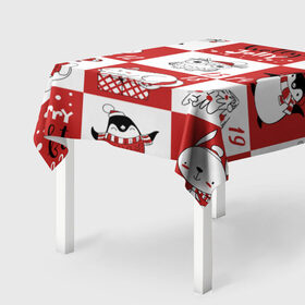Скатерть 3D с принтом Рождество в Ухте, 100% полиэстер (ткань не мнется и не растягивается) | Размер: 150*150 см | 