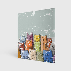 Холст квадратный с принтом Котики в Ухте, 100% ПВХ |  | 2020 | background | holiday | new year | rat | гирлянда | елка | елочки | зима | новый год | праздник | рождество | синий | снег | снежинки | текстура | фон