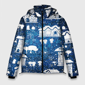 Мужская зимняя куртка 3D с принтом Новогодний background в Ухте, верх — 100% полиэстер; подкладка — 100% полиэстер; утеплитель — 100% полиэстер | длина ниже бедра, свободный силуэт Оверсайз. Есть воротник-стойка, отстегивающийся капюшон и ветрозащитная планка. 

Боковые карманы с листочкой на кнопках и внутренний карман на молнии. | 