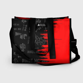 Сумка-шоппер 3D с принтом Noize MC. в Ухте, 100% полиэстер | застегивается на металлическую кнопку; внутренний карман застегивается на молнию. Стенки укреплены специальным мягким материалом, чтобы защитить содержимое от несильных ударов
 | hip hop | noize mc | rock | актеры | иван алексеев | известные личности | ноиз мс | нойз мс | нойзе мс | певцы | рок | российские музыканты | хип хоп