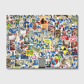 Альбом для рисования с принтом FALLOUT STICKER BOMBING в Ухте, 100% бумага
 | матовая бумага, плотность 200 мг. | fallout sticker | атомный | волт бой | герой | игра | персонаж | радиация | стикер бомбинг | фаллаут | фоллаут | человечек