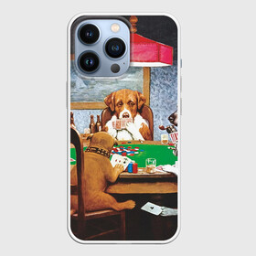 Чехол для iPhone 13 Pro с принтом Собаки играют в покер в Ухте,  |  | a friend in need | art | artist | bets | buldog | cards | chips | dogs | gambling | games | memes | picture | poker | азартные игры | бульдог | друг познается в беде | искусство | картина | карты | мемы | покер | сенбернар | собаки | собачки | ставки