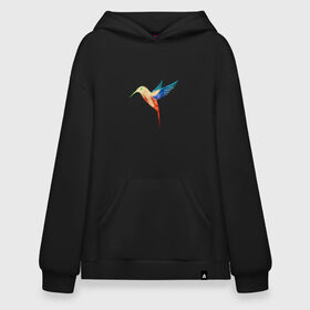 Худи SuperOversize хлопок с принтом Колибри в Ухте, 70% хлопок, 30% полиэстер, мягкий начес внутри | карман-кенгуру, эластичная резинка на манжетах и по нижней кромке, двухслойный капюшон
 | 