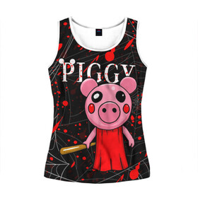 Женская майка 3D с принтом ROBLOX PIGGY в Ухте, 100% полиэстер | круглая горловина, прямой силуэт, длина до линии бедра | piggy | roblox | roblox games | roblox piggy | игра роблокс | пигги. | роблокс | роблокс пигги | робукс
