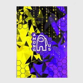 Постер с принтом AMONG US в Ухте, 100% бумага
 | бумага, плотность 150 мг. Матовая, но за счет высокого коэффициента гладкости имеет небольшой блеск и дает на свету блики, но в отличии от глянцевой бумаги не покрыта лаком | among us | game | impostor | абстракция | амонг ас | амунг ас | герой | игра | импостер | космонавт | краска | персонаж | соты