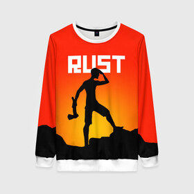 Женский свитшот 3D с принтом RUST в Ухте, 100% полиэстер с мягким внутренним слоем | круглый вырез горловины, мягкая резинка на манжетах и поясе, свободная посадка по фигуре | action | game | rust | zombie | апокалипсис. | выживание | зомби | игра | лес | радиация | раст