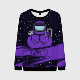 Мужской свитшот 3D с принтом AMONG US - Нож в Ухте, 100% полиэстер с мягким внутренним слоем | круглый вырез горловины, мягкая резинка на манжетах и поясе, свободная посадка по фигуре | Тематика изображения на принте: among | among us | amongus | crewmate | game | games | imposter | impostor | logo | monster | sabotage | shhh | амонг | амонг ас | амонгас | игра | игры | импостер | космос | крюмейт | лого | логотип | логотипы | монстр | саботаж | символ | сим