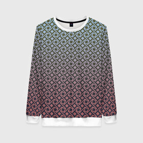 Женский свитшот 3D с принтом Квадратики и звёздочки в Ухте, 100% полиэстер с мягким внутренним слоем | круглый вырез горловины, мягкая резинка на манжетах и поясе, свободная посадка по фигуре | градиент | звезда | звёздочка | квадрат | квадратик | перелив | узор | цветной