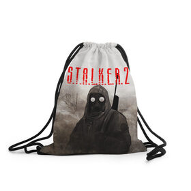 Рюкзак-мешок 3D с принтом STALKER 2 в Ухте, 100% полиэстер | плотность ткани — 200 г/м2, размер — 35 х 45 см; лямки — толстые шнурки, застежка на шнуровке, без карманов и подкладки | stalker | stalker 2 | бандиты | воля | долг | зомби. | кровосос | монолит | наемники | свобода | сталкер | сталкер 2
