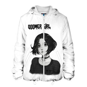 Мужская куртка 3D с принтом Doomer Girl в Ухте, ткань верха — 100% полиэстер, подклад — флис | прямой крой, подол и капюшон оформлены резинкой с фиксаторами, два кармана без застежек по бокам, один большой потайной карман на груди. Карман на груди застегивается на липучку | Тематика изображения на принте: 20 | 2020 | 2021 | 21 | 2k20 | 2к20 | doomer | girl | girls | mem | meme | memes | wafe | бумер | бумеры | волна | девушка | девушки | думер | думеры | зумер | зумеры | мем | мемы