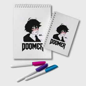 Блокнот с принтом Doomer boy в Ухте, 100% бумага | 48 листов, плотность листов — 60 г/м2, плотность картонной обложки — 250 г/м2. Листы скреплены удобной пружинной спиралью. Цвет линий — светло-серый
 | boomer | boy | chad | doomer | frecso | girl | i know | irony | jacques | post | stonks | thundercock | yes | zoomer | бумер | да | девушка | думер | жак | зумер | ирония | мем | мемы | парень | пост | постирония | стонкс | тандеркок | ф