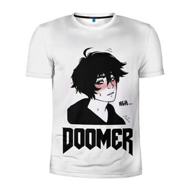 Мужская футболка 3D спортивная с принтом Doomer boy в Ухте, 100% полиэстер с улучшенными характеристиками | приталенный силуэт, круглая горловина, широкие плечи, сужается к линии бедра | Тематика изображения на принте: boomer | boy | chad | doomer | frecso | girl | i know | irony | jacques | post | stonks | thundercock | yes | zoomer | бумер | да | девушка | думер | жак | зумер | ирония | мем | мемы | парень | пост | постирония | стонкс | тандеркок | ф