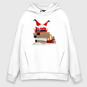 Мужское худи Oversize хлопок с принтом Застрявший Санта в Ухте, френч-терри — 70% хлопок, 30% полиэстер. Мягкий теплый начес внутри —100% хлопок | боковые карманы, эластичные манжеты и нижняя кромка, капюшон на магнитной кнопке | новый год | новый год 2021 | новый год 21 | подарки | подарки на новый год | санта | санта застрял в дымоходе | санта клаус | санта клаус застрял | санта клаус застрял в трубе