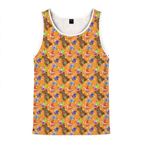 Мужская майка 3D с принтом Новый Год в Ухте, 100% полиэстер | круглая горловина, приталенный силуэт, длина до линии бедра. Пройма и горловина окантованы тонкой бейкой | christmas | merry christmas | дед мороз | ёлка | елочные шары | игрушки | новый год | подарок | праздник | рождество | с новым годом | санта клаус | снежинки | украшения