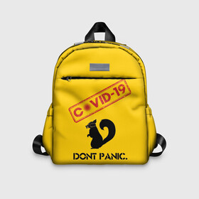 Детский рюкзак 3D с принтом Dont Panic (covid 19) в Ухте, 100% полиэстер | лямки с регулируемой длиной, сверху петелька, чтобы рюкзак можно было повесить на вешалку. Основное отделение закрывается на молнию, как и внешний карман. Внутри дополнительный карман. По бокам два дополнительных кармашка | Тематика изображения на принте: 19 | covid | covid 19 | dont | home | ncov | panic | stay | антивирус | антикоронавирус | без | белка | вирус | дома | ковид | корона | коронавирус | мой | оставайся | паники | руки | сиди