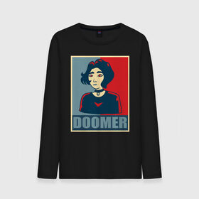 Мужской лонгслив хлопок с принтом Doomer girl в Ухте, 100% хлопок |  | Тематика изображения на принте: 