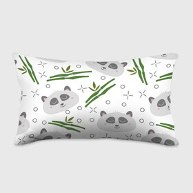 Подушка 3D антистресс Панда с бамбуком: в Ухте, наволочка — 100% полиэстер, наполнитель — вспененный полистирол | состоит из подушки и наволочки на молнии | бамбук | белый | детский | милый | мультяшный | панда | паттерн | узор