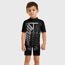 Детский купальный костюм 3D с принтом Атака Титанов 2 в Ухте, Полиэстер 85%, Спандекс 15% | застежка на молнии на спине | anime | attack on titan | manga | monsters | аниме | атака титанов | гиганты | манга | монстры | титаны